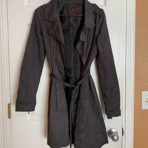Dark grey trench raincoat